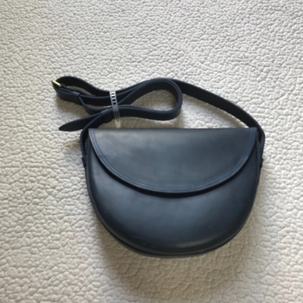 Western Petroleum / Oil Blue Leather Saddlebag Purse